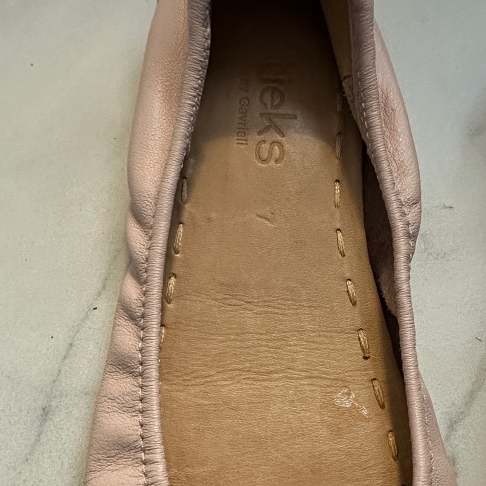Tieks Light Pink Leather Flats - Picture 3 of 5